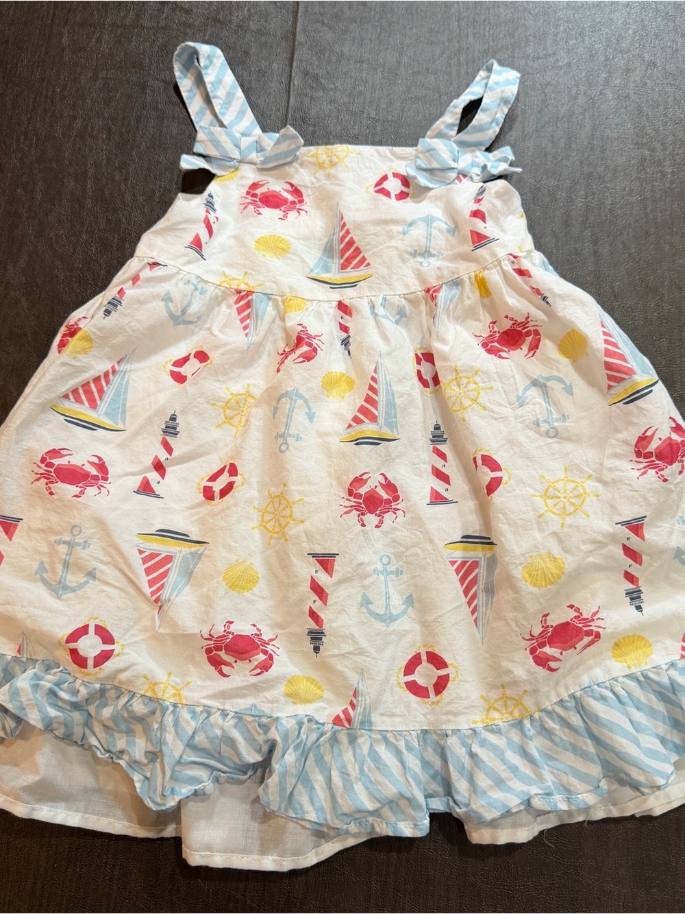 Sigrid Olsen Nautical Print Ruffle Dress Sz 4